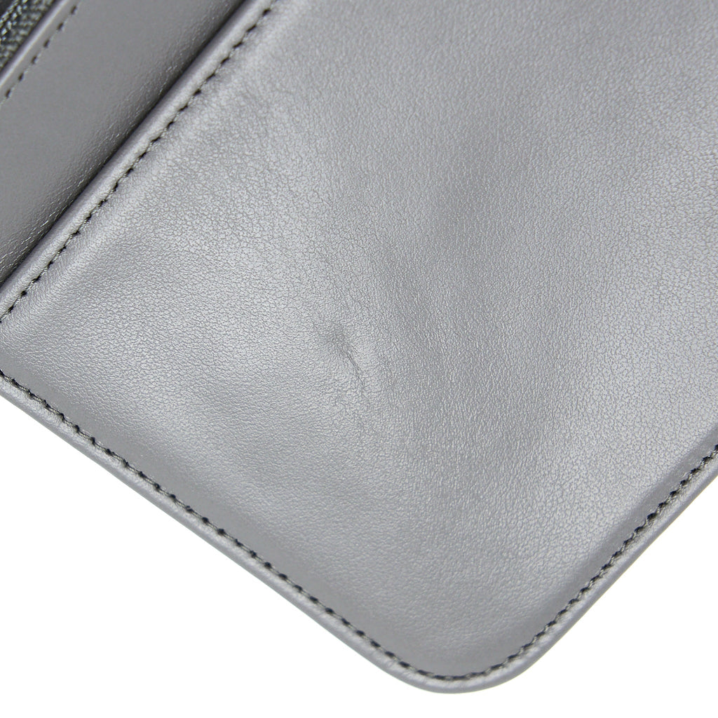 Chanel 22A Boy Wallet On Chain Grained Calfskin Dark Grey Brushed  (Microchip)