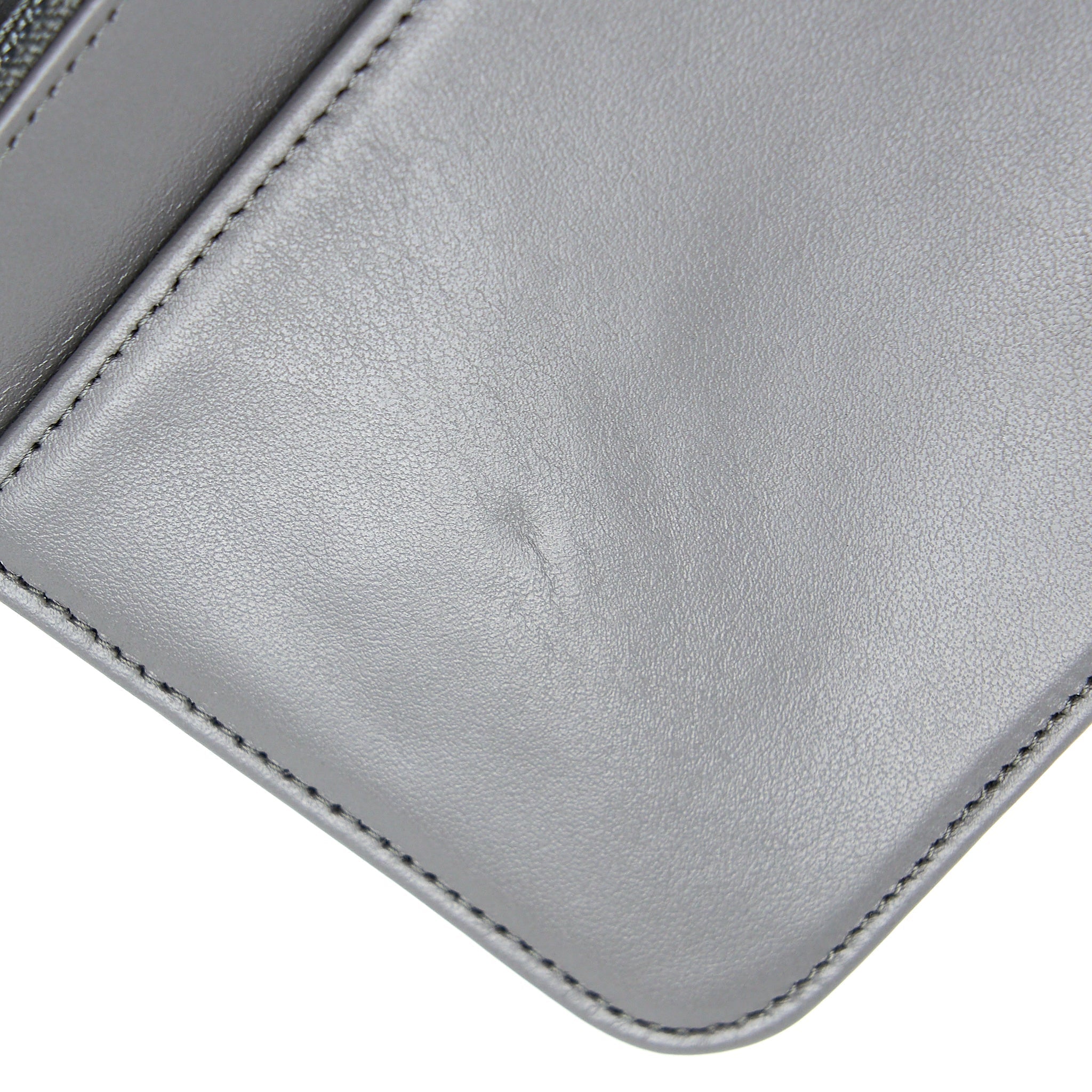 Chanel 22A Boy Wallet On Chain Grained Calfskin Dark Grey Brushed  (Microchip)
