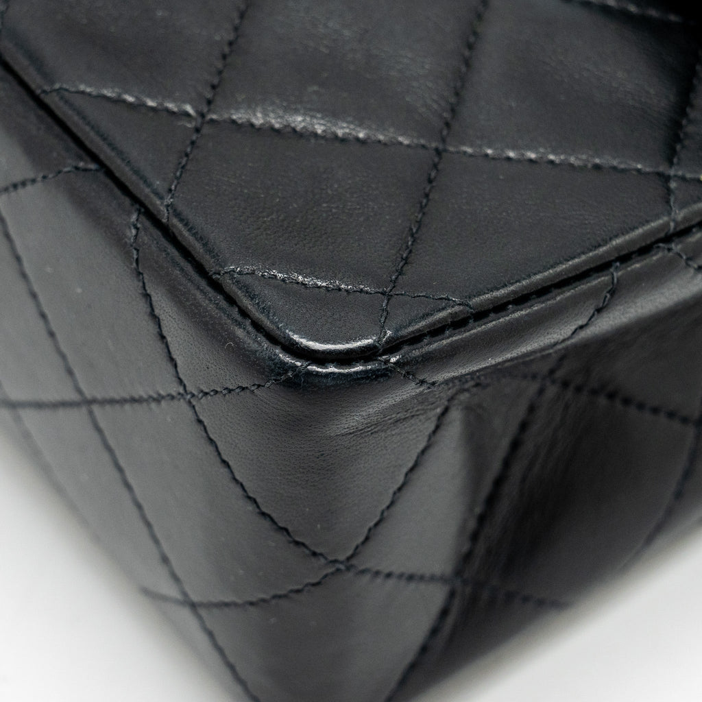 Chanel Vintage Mini Square Flap Bag Lambskin Black
