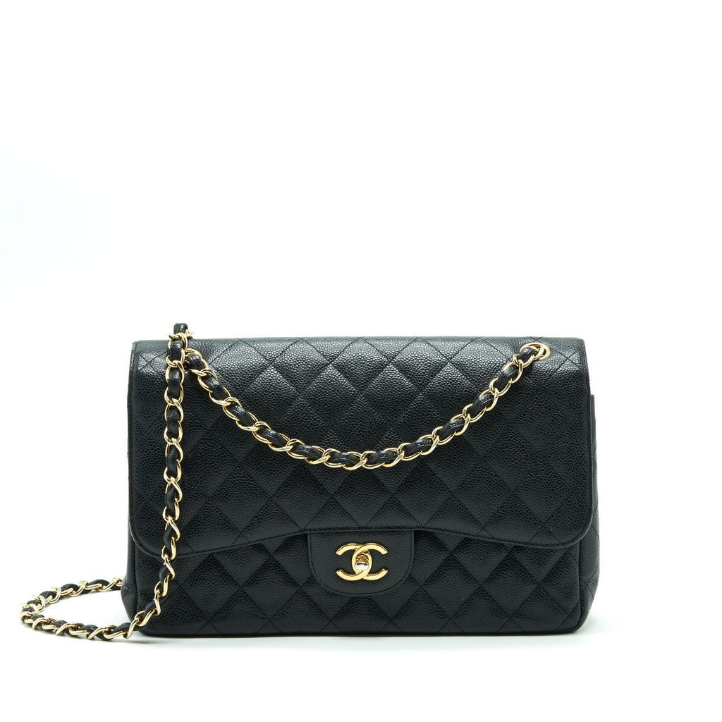 Chanel Jumbo Classic Double Flap Bag Caviar Black
