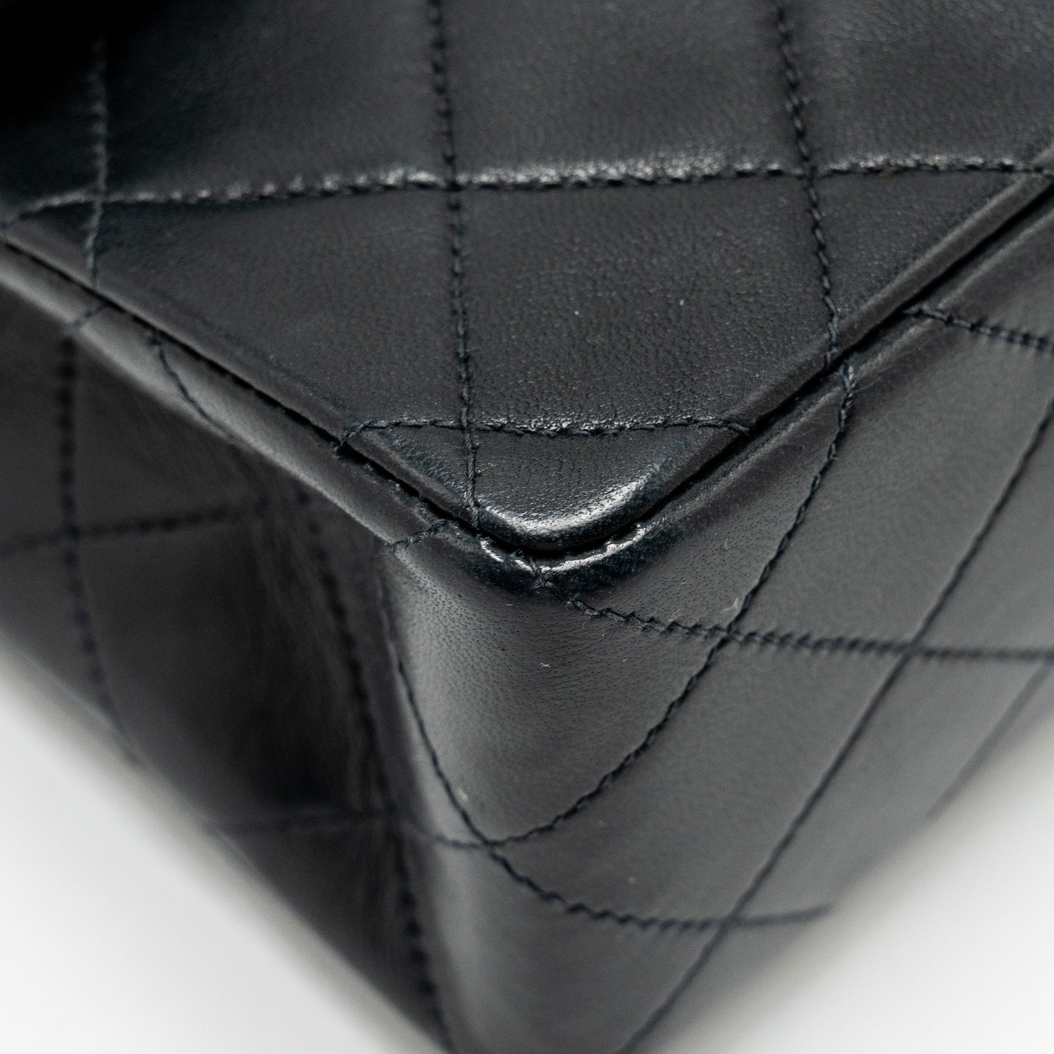 Chanel Vintage Mini Square Flap Bag Lambskin Black