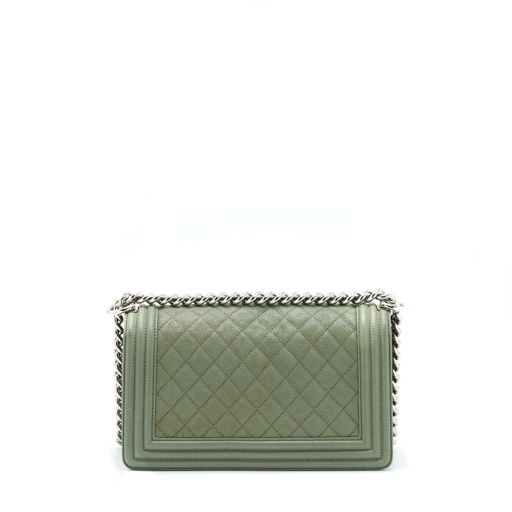 Chanel Medium Boy Bag Caviar Light Green