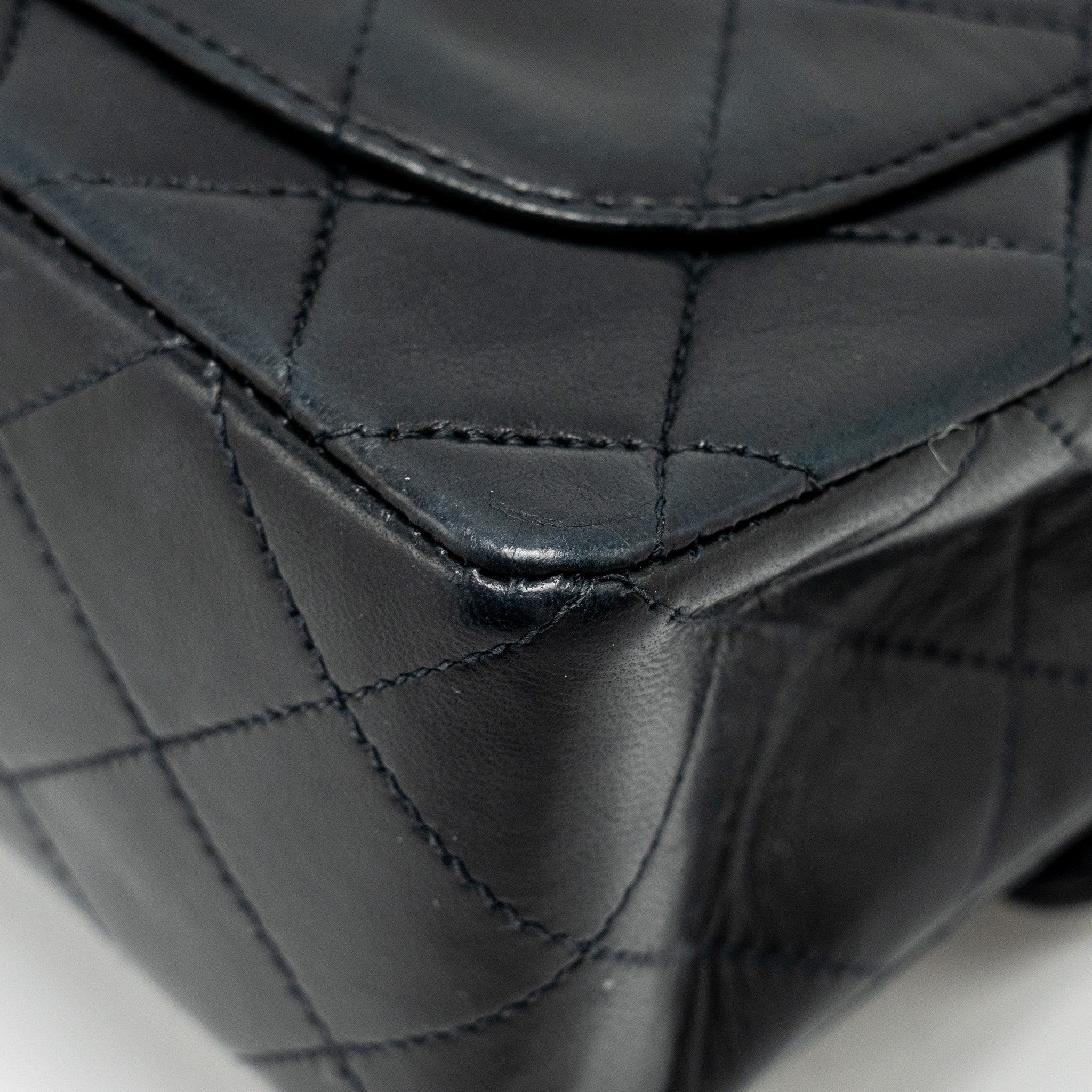 Chanel Vintage Mini Square Flap Bag Lambskin Black