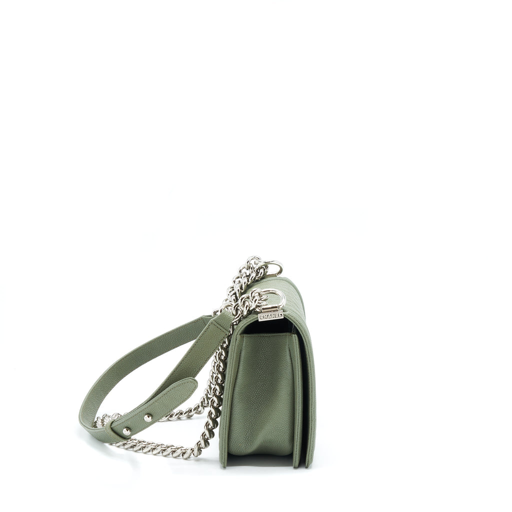 Chanel Medium Boy Bag Caviar Light Green