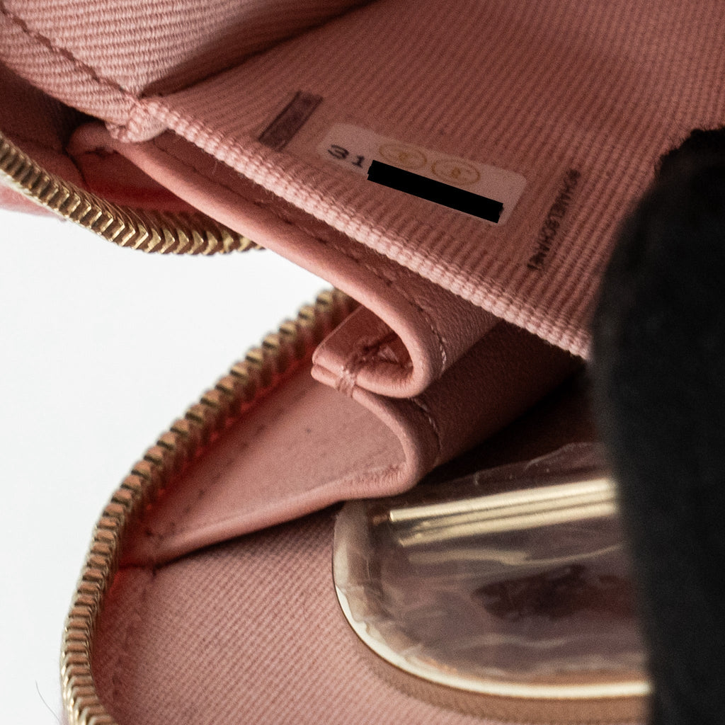 Chanel Top Handle Mini Round Vanity With Chain Caviar Pink L