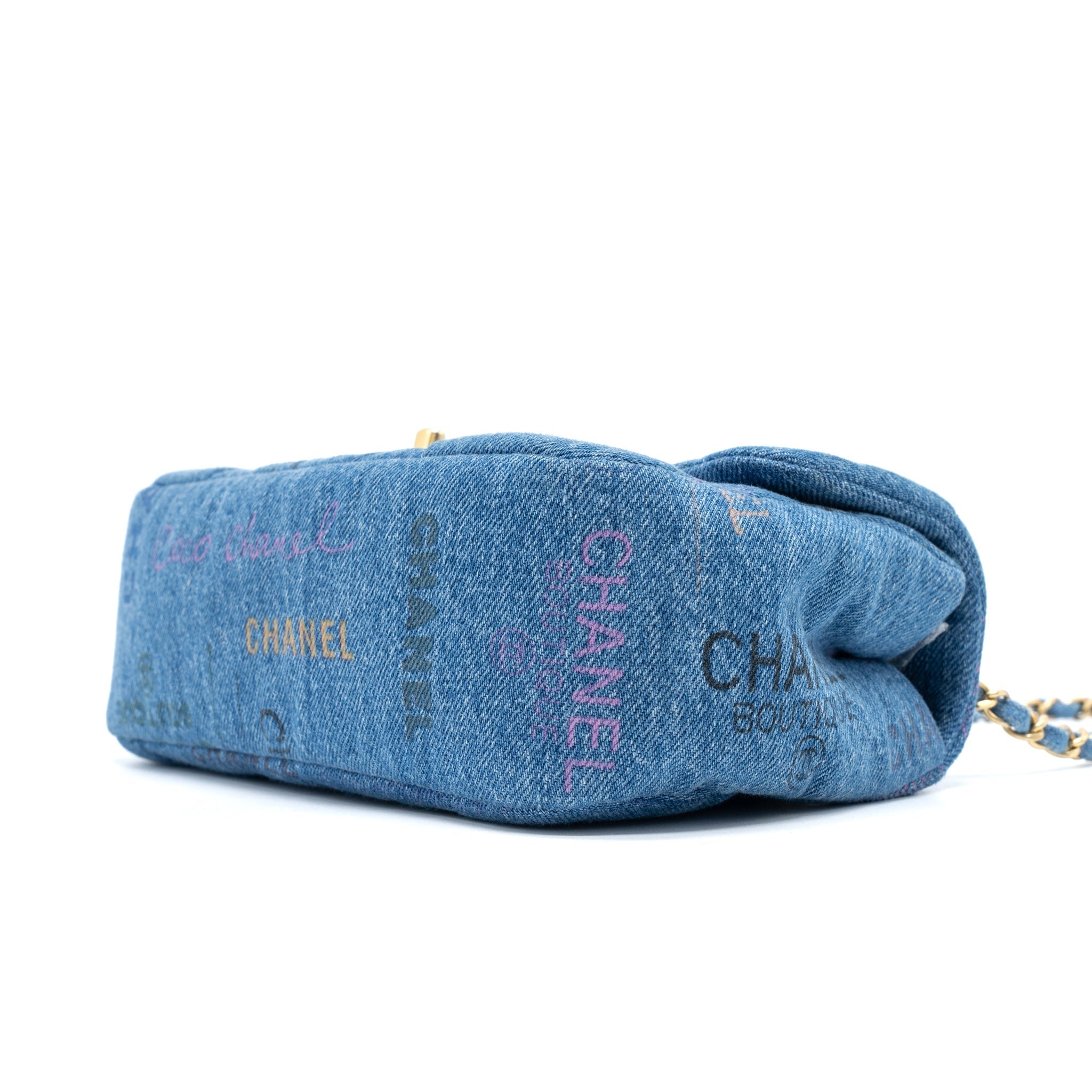 Chanel 22P Blue Denim Flap Bag Denim Blue Brushed  (Microchip)