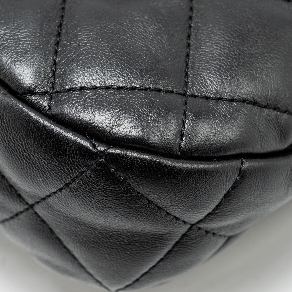 Chanel 22K Hobo Shoulder Bag Lambskin Black  (Microchip)