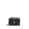 Chanel Handle Flap Bag Calfskin Black Brushed  (Microchip)