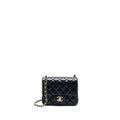 Chanel Mini Square Flap Bag Lambskin Black L (Microchip)