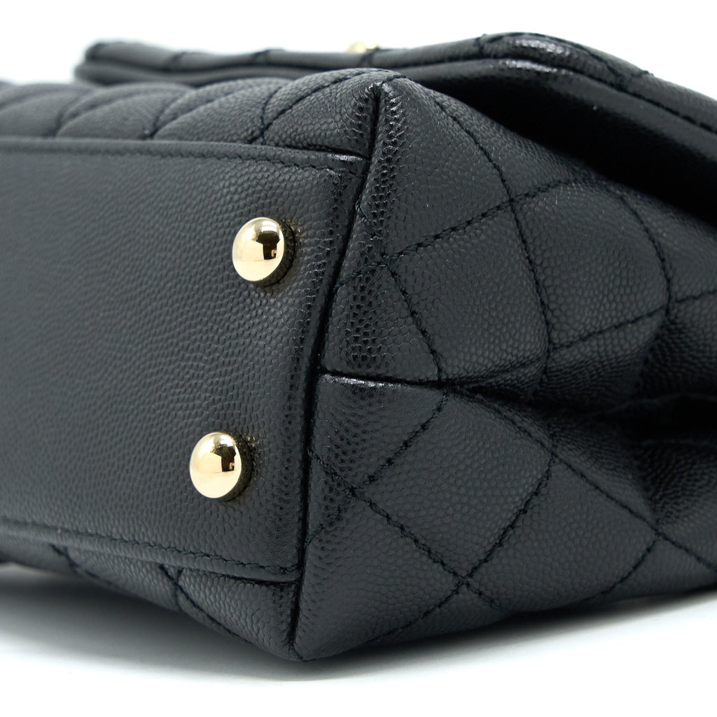 Chanel Mini Coco Handle Caviar Black L