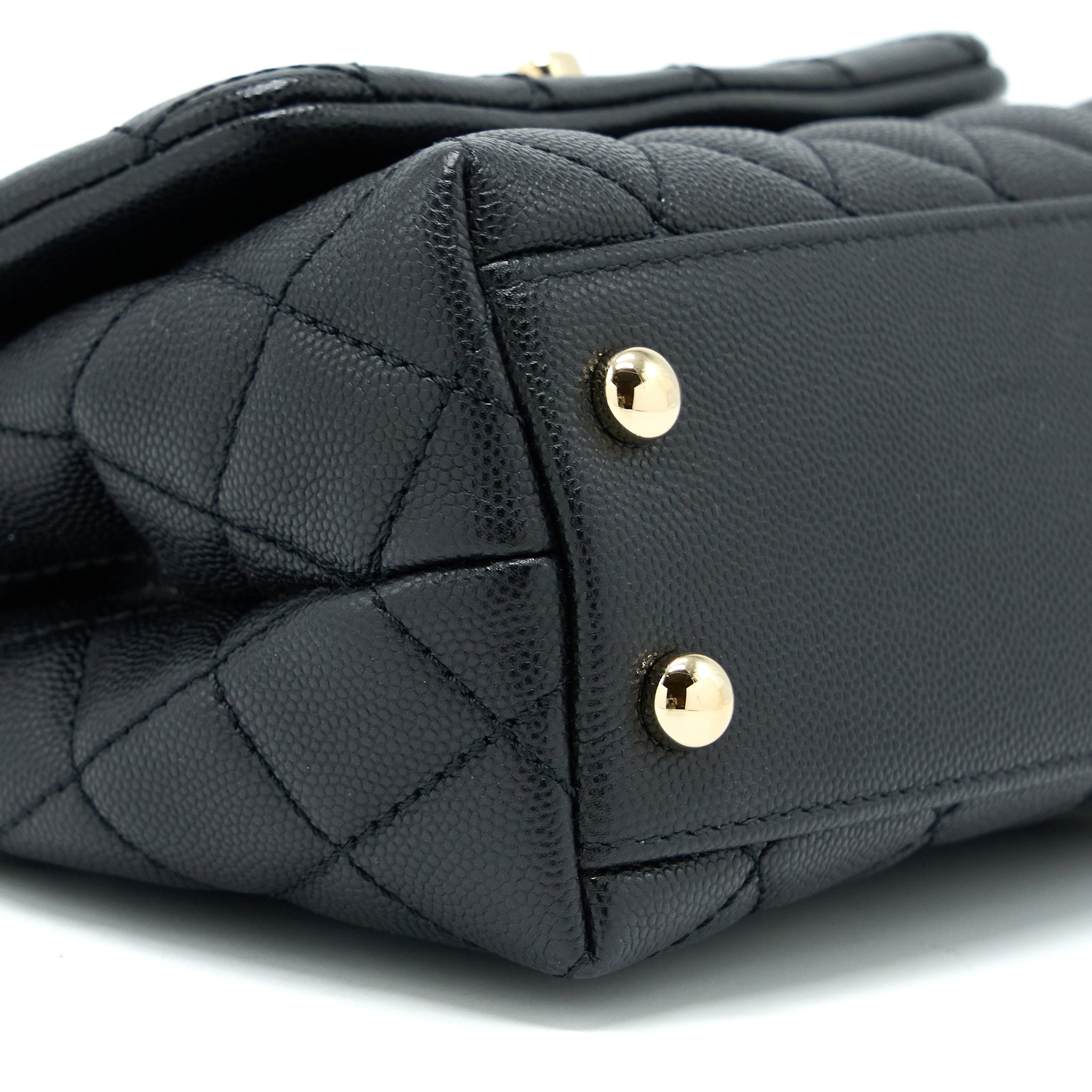 Chanel Mini Coco Handle Caviar Black L