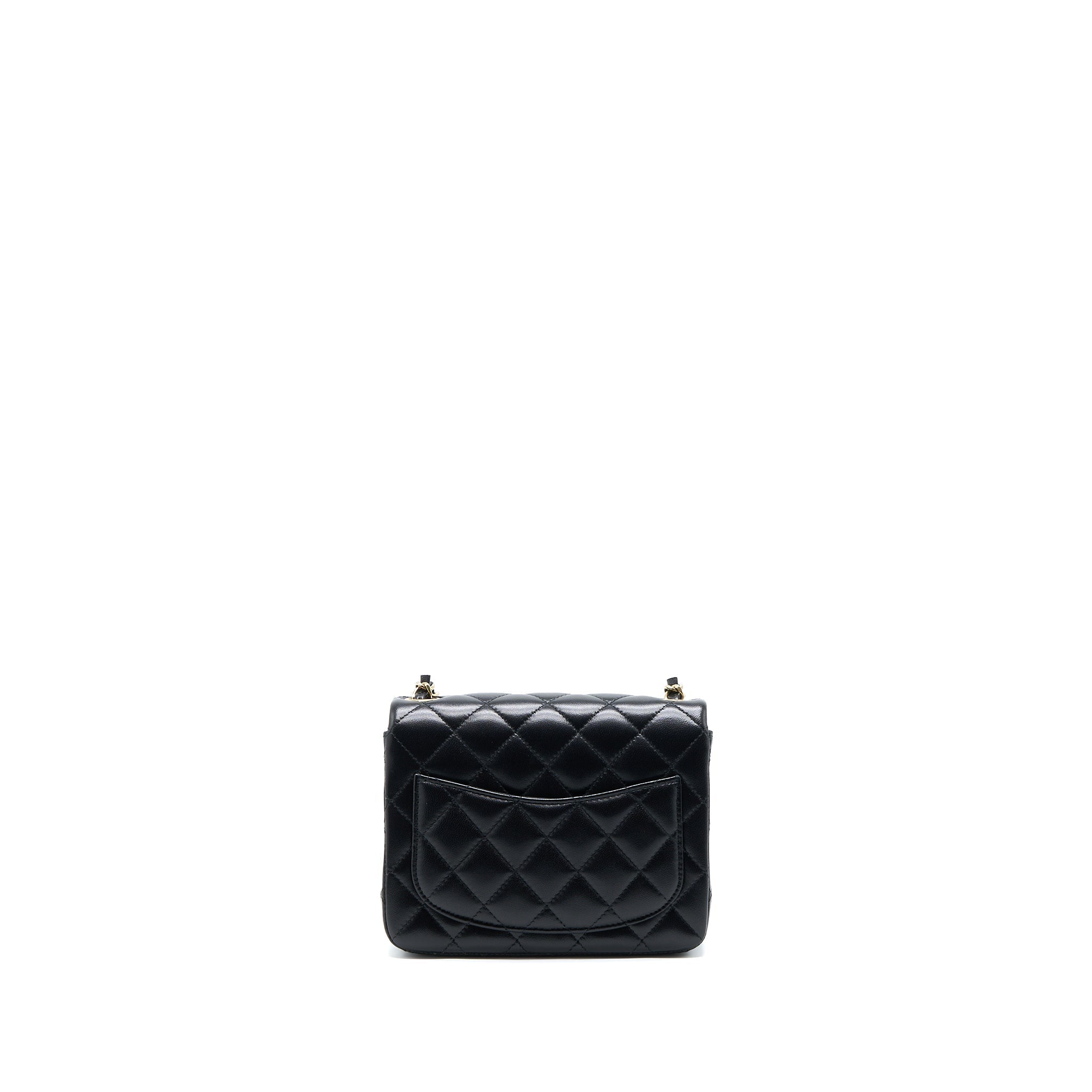 Chanel Mini Square Flap Bag Lambskin Black L (Microchip)