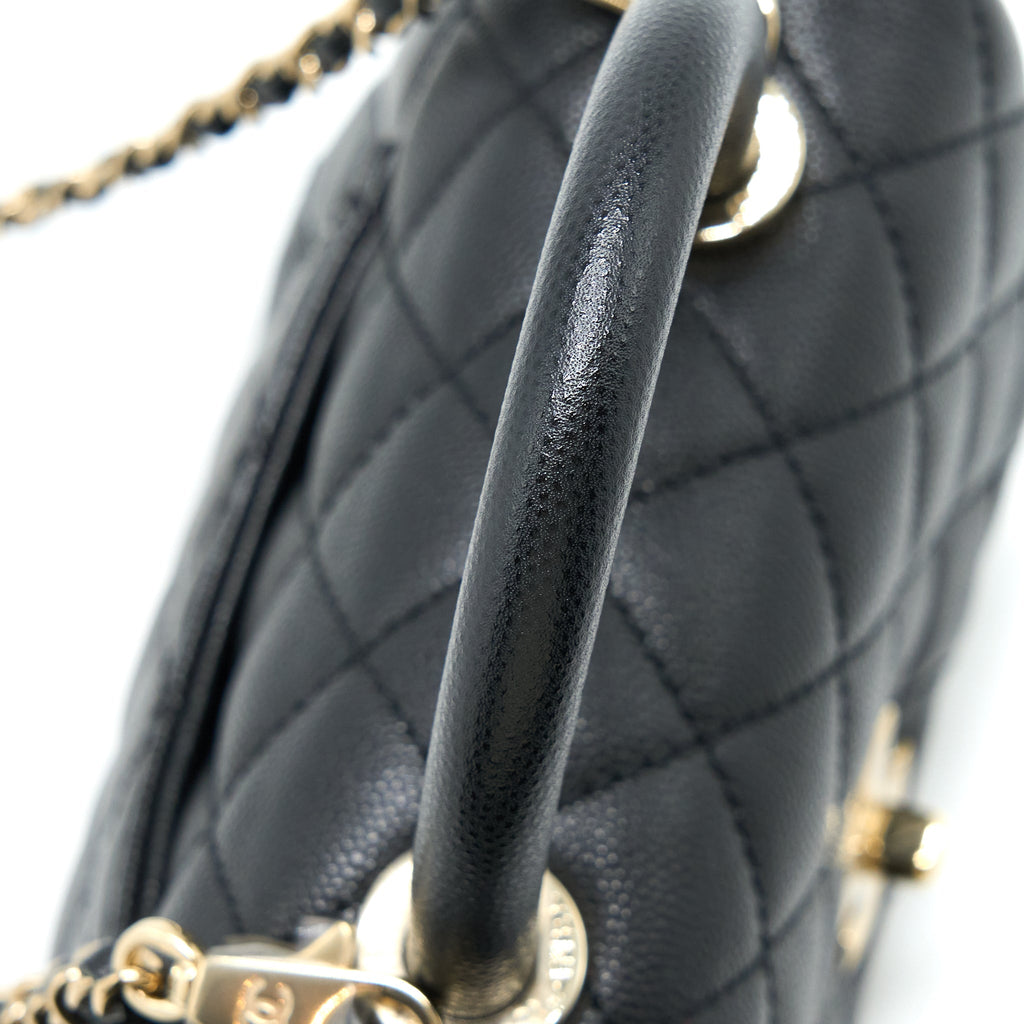Chanel Mini Coco Handle Caviar Black L