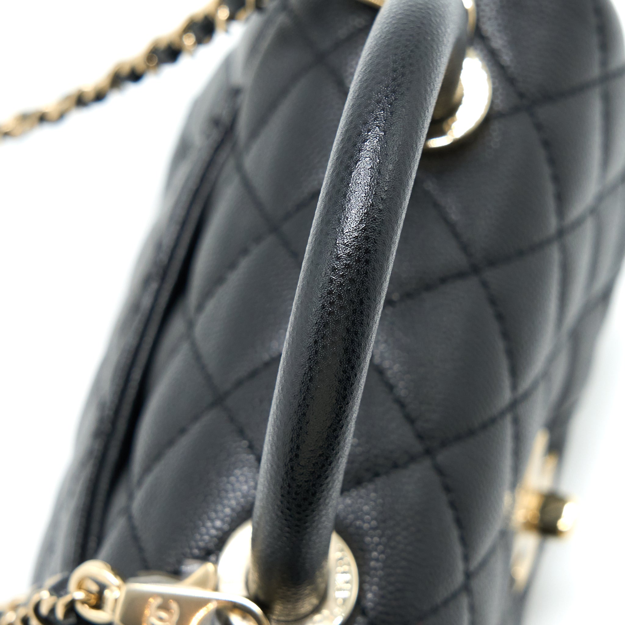 Chanel Mini Coco Handle Caviar Black L