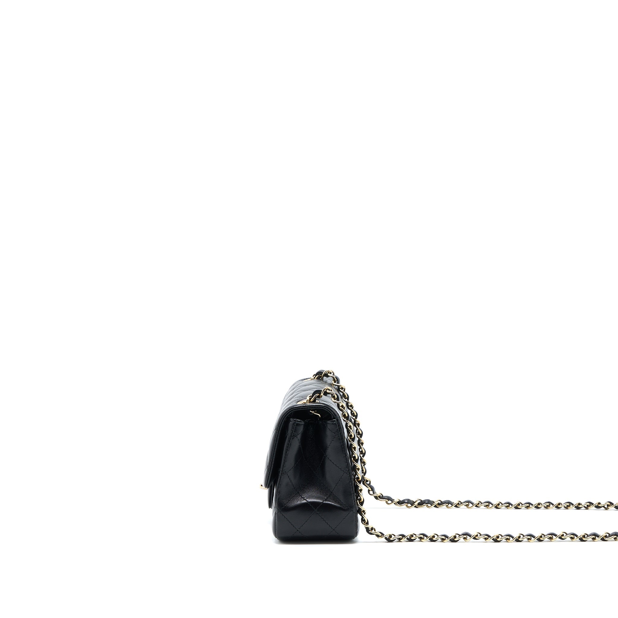 Chanel Mini Square Flap Bag Lambskin Black L (Microchip)