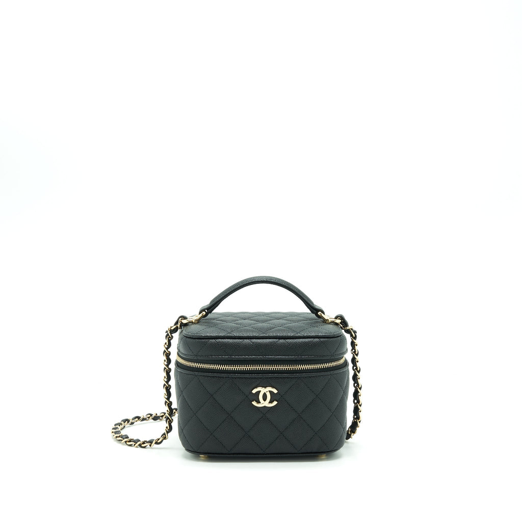 Chanel 22S Top Handle Vanity Caviar Black L (Microchip)