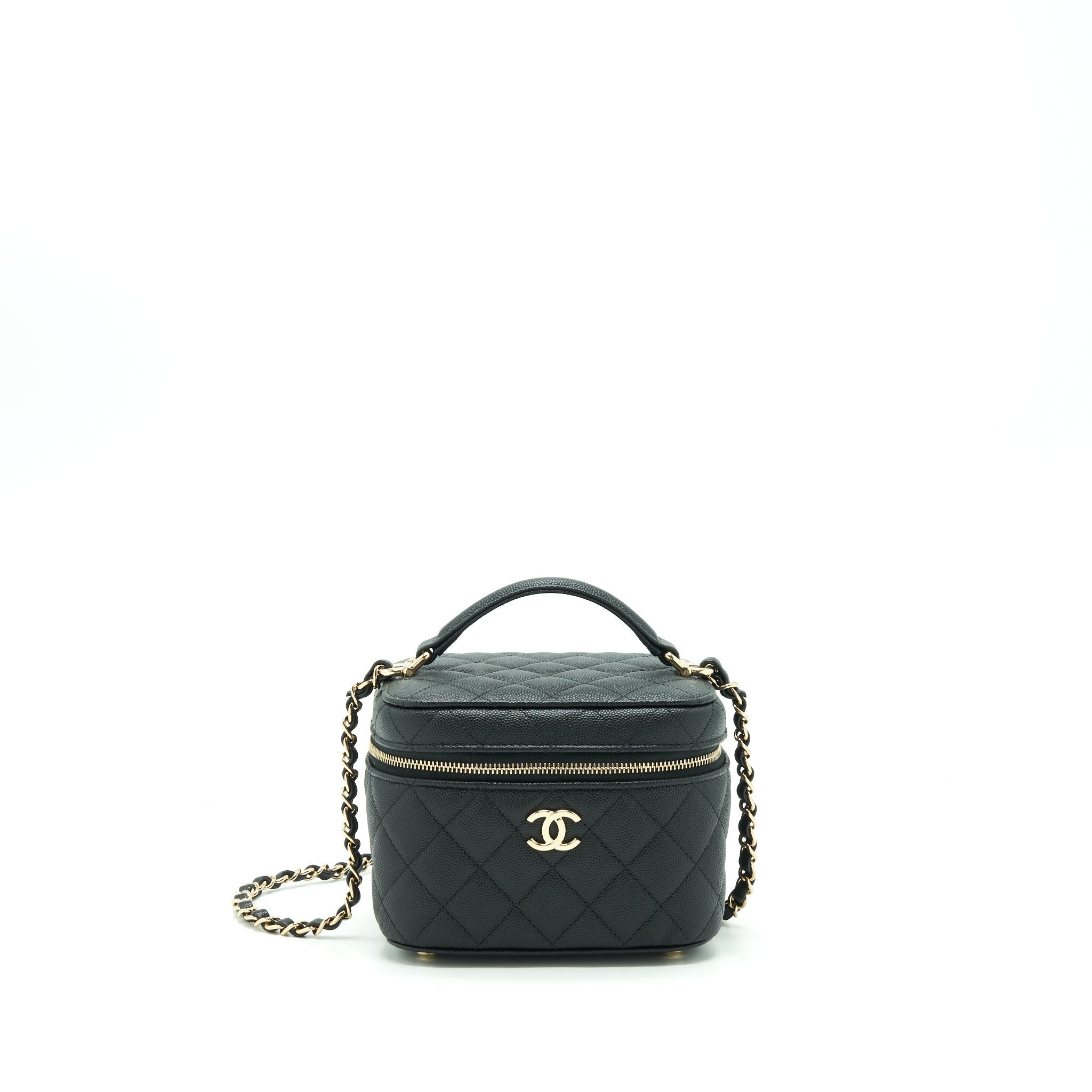 Chanel 22S Top Handle Vanity Caviar Black L (Microchip)