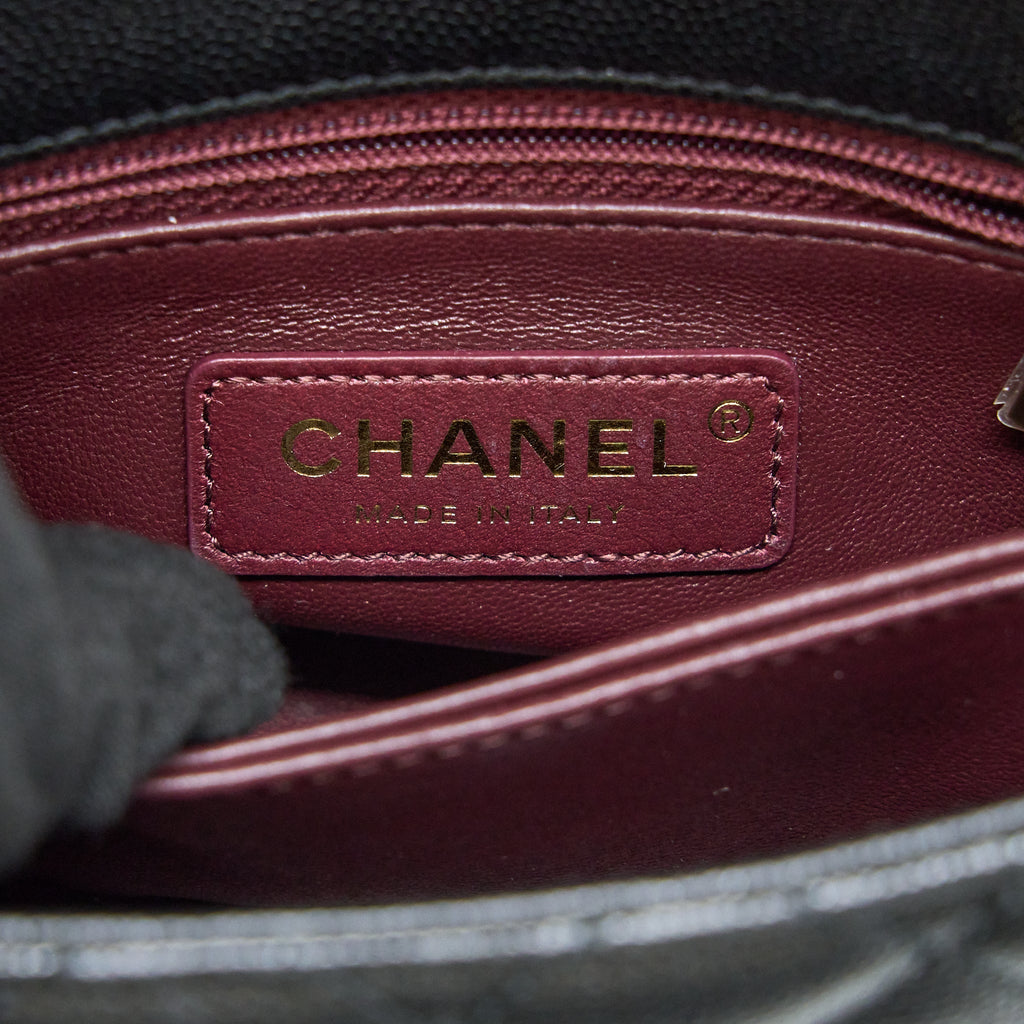 Chanel Mini Coco Handle Caviar Black L
