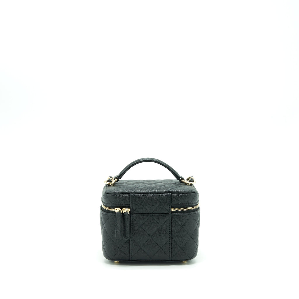 Chanel 22S Top Handle Vanity Caviar Black L (Microchip)