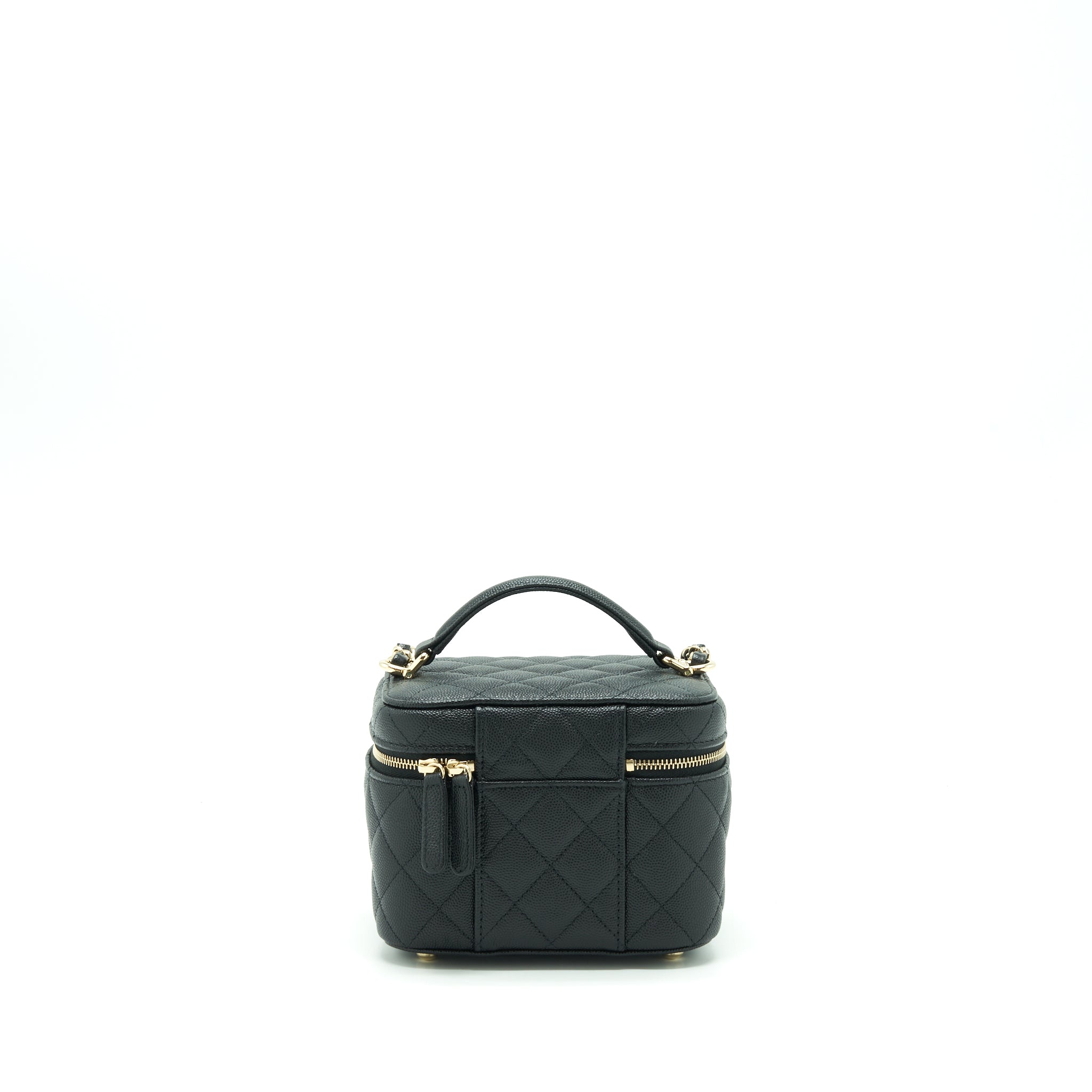 Chanel 22S Top Handle Vanity Caviar Black L (Microchip)