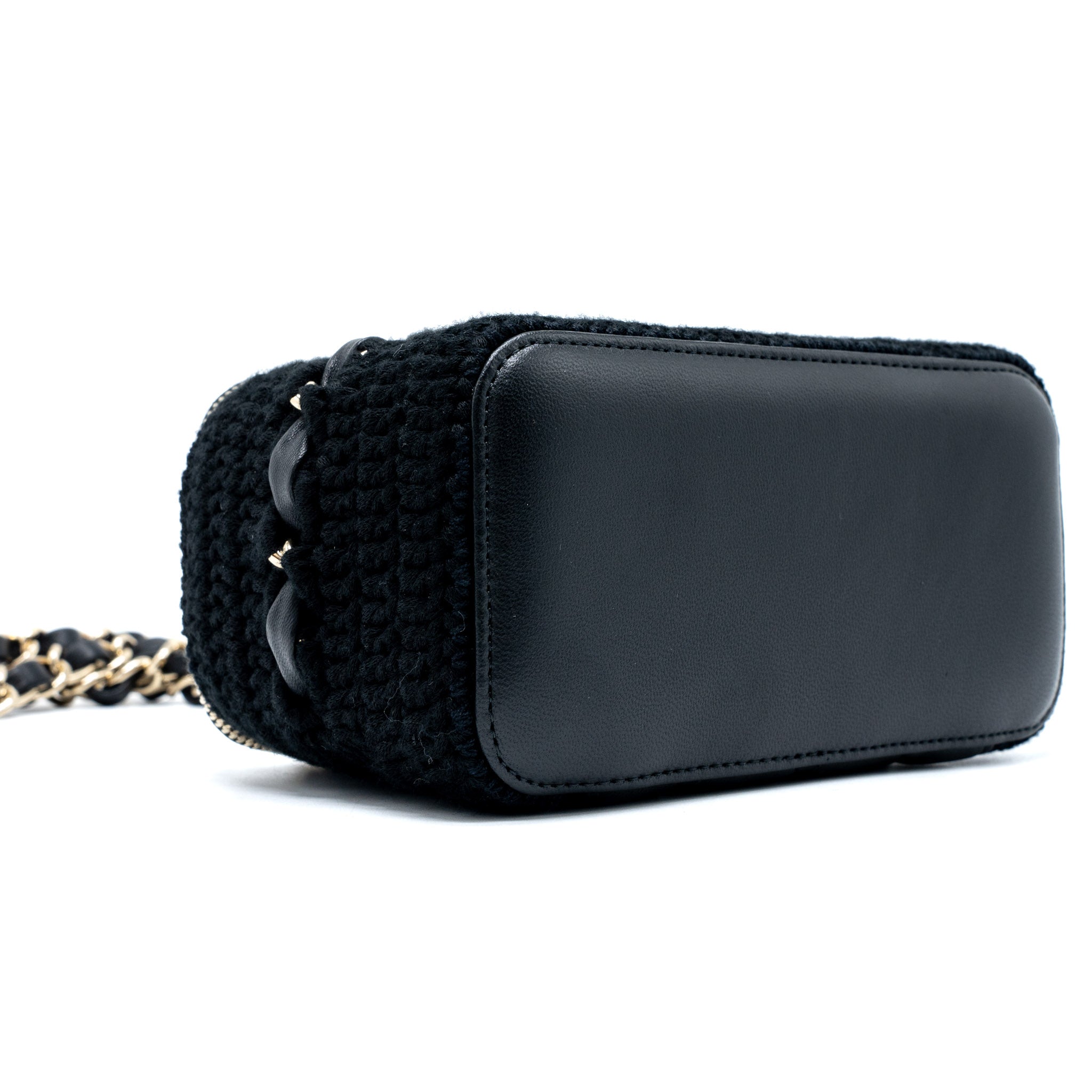 Chanel Long Vanity with Giant Chain Tweed/Lambskin Black L