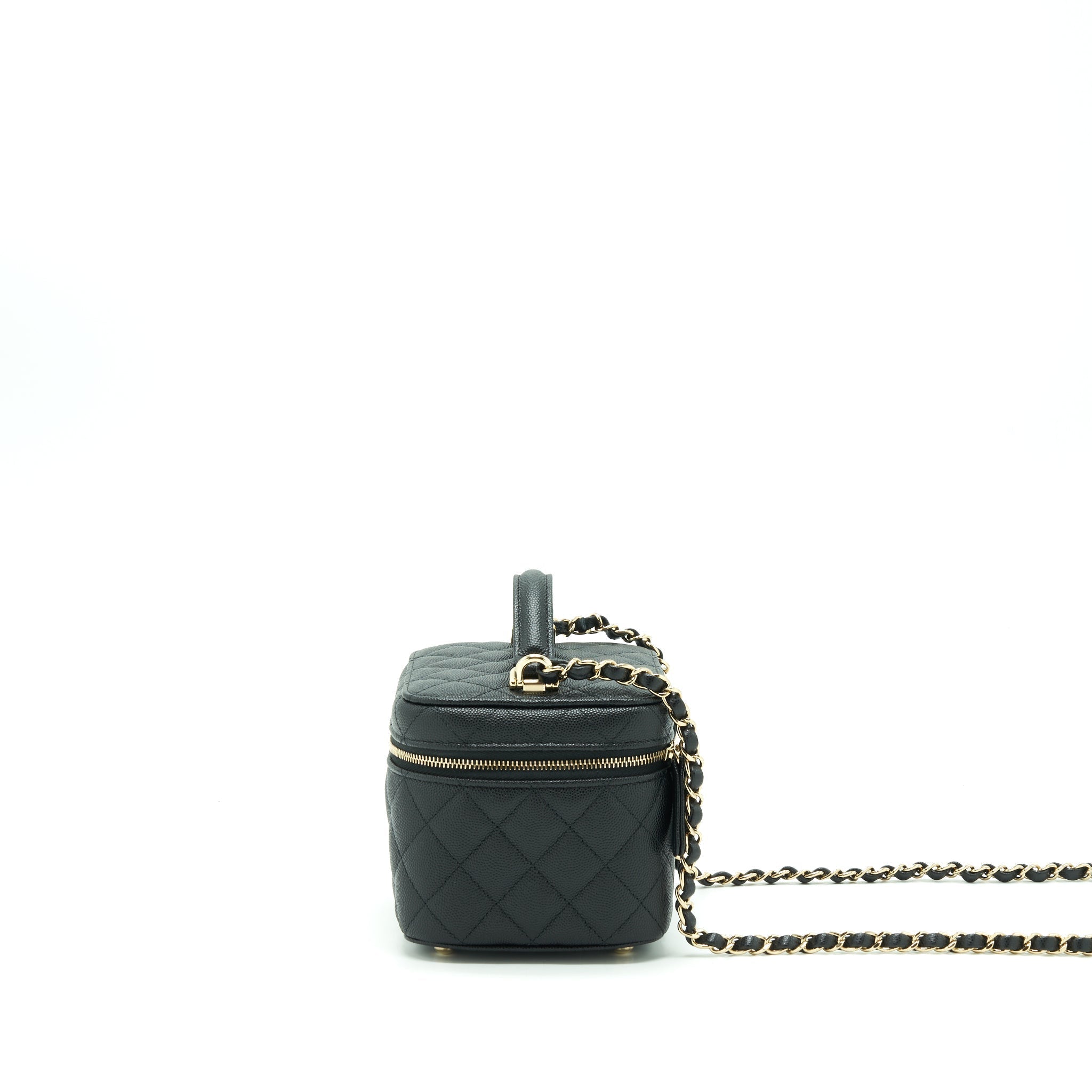 Chanel 22S Top Handle Vanity Caviar Black L (Microchip)