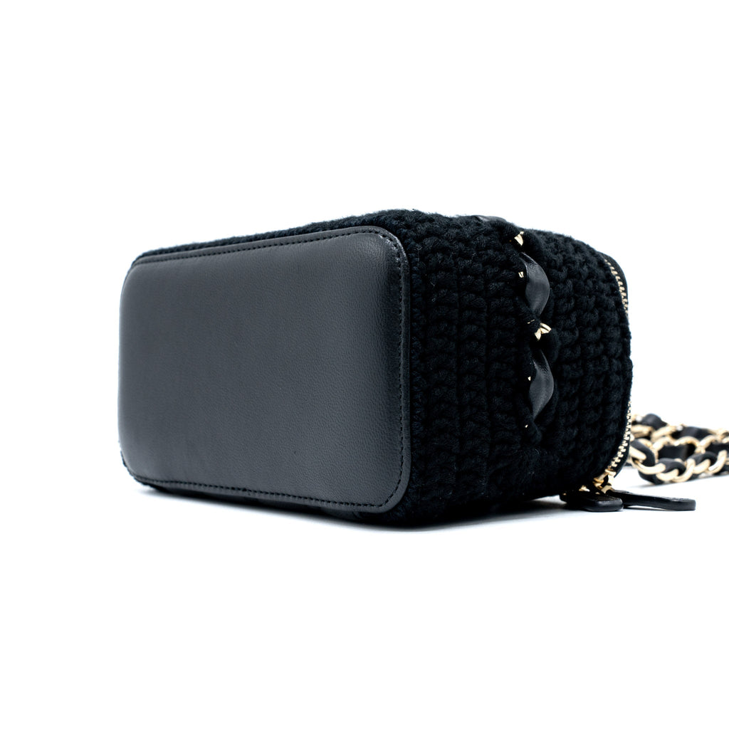 Chanel Long Vanity with Giant Chain Tweed/Lambskin Black L
