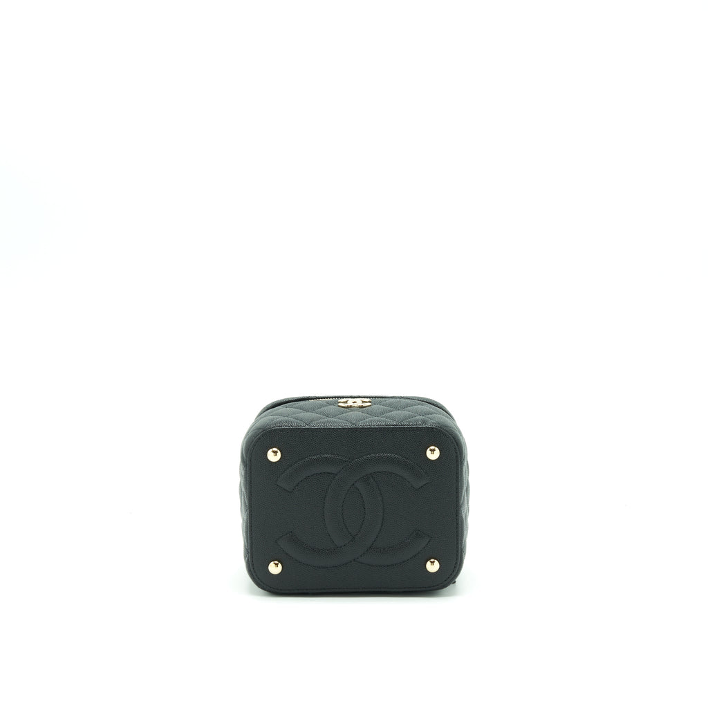 Chanel 22S Top Handle Vanity Caviar Black L (Microchip)