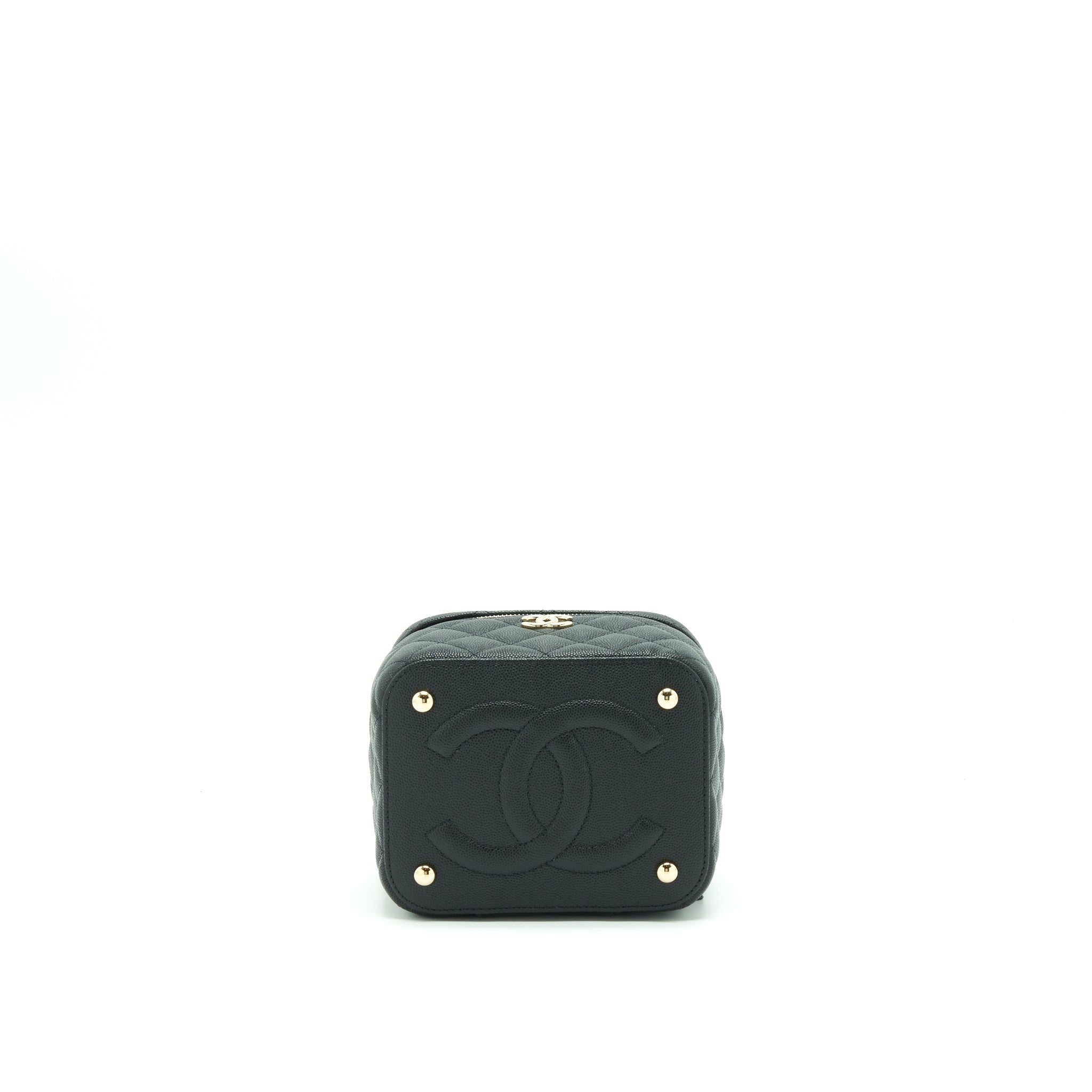 Chanel 22S Top Handle Vanity Caviar Black L (Microchip)