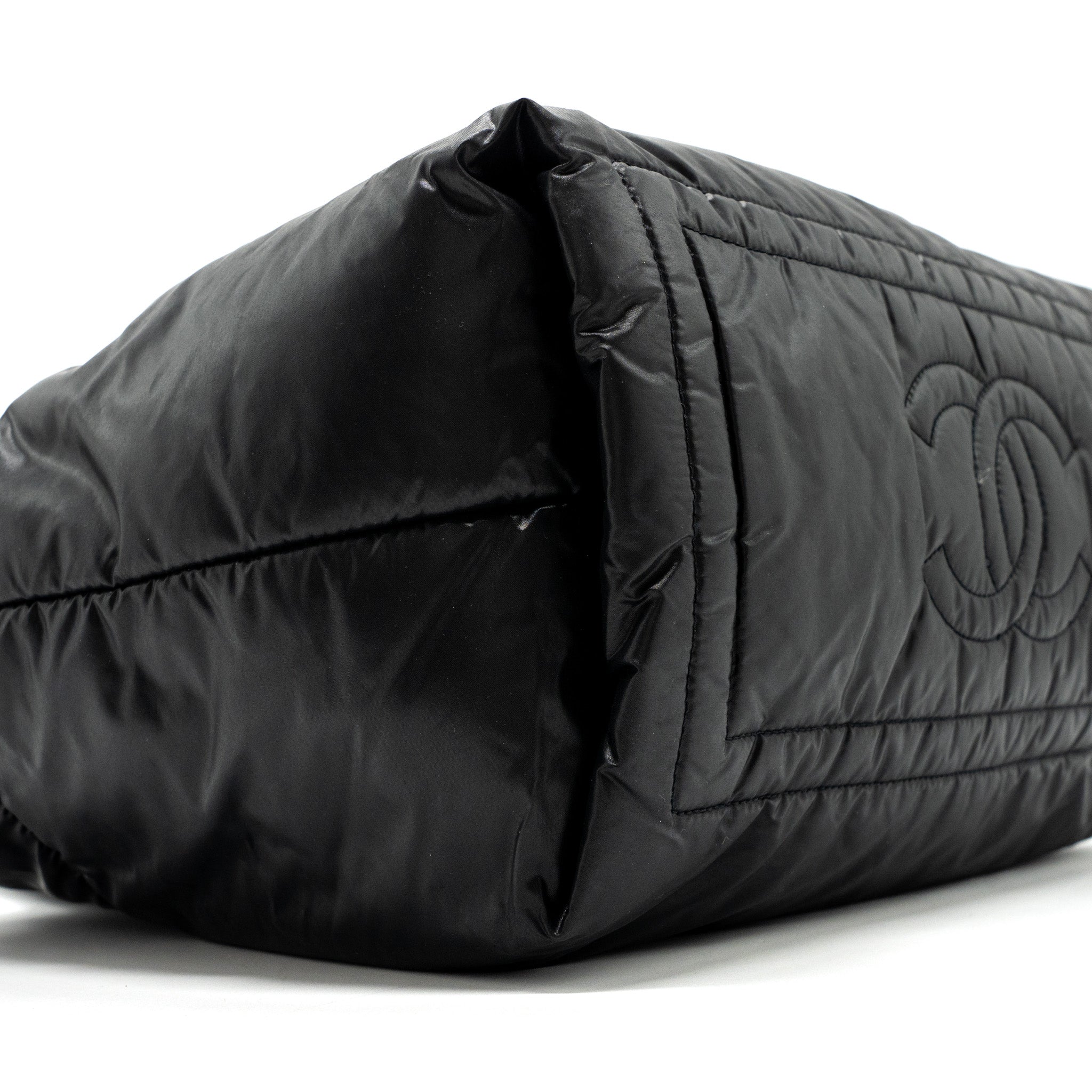 Chanel small puffy Down tote bag nylon black