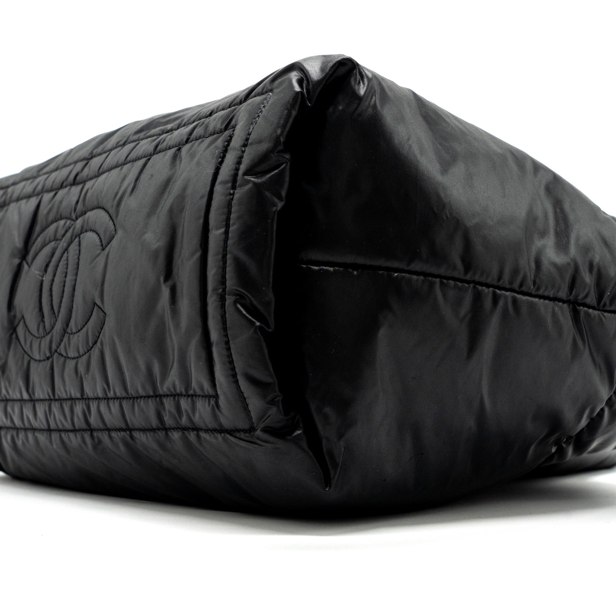 Chanel small puffy Down tote bag nylon black