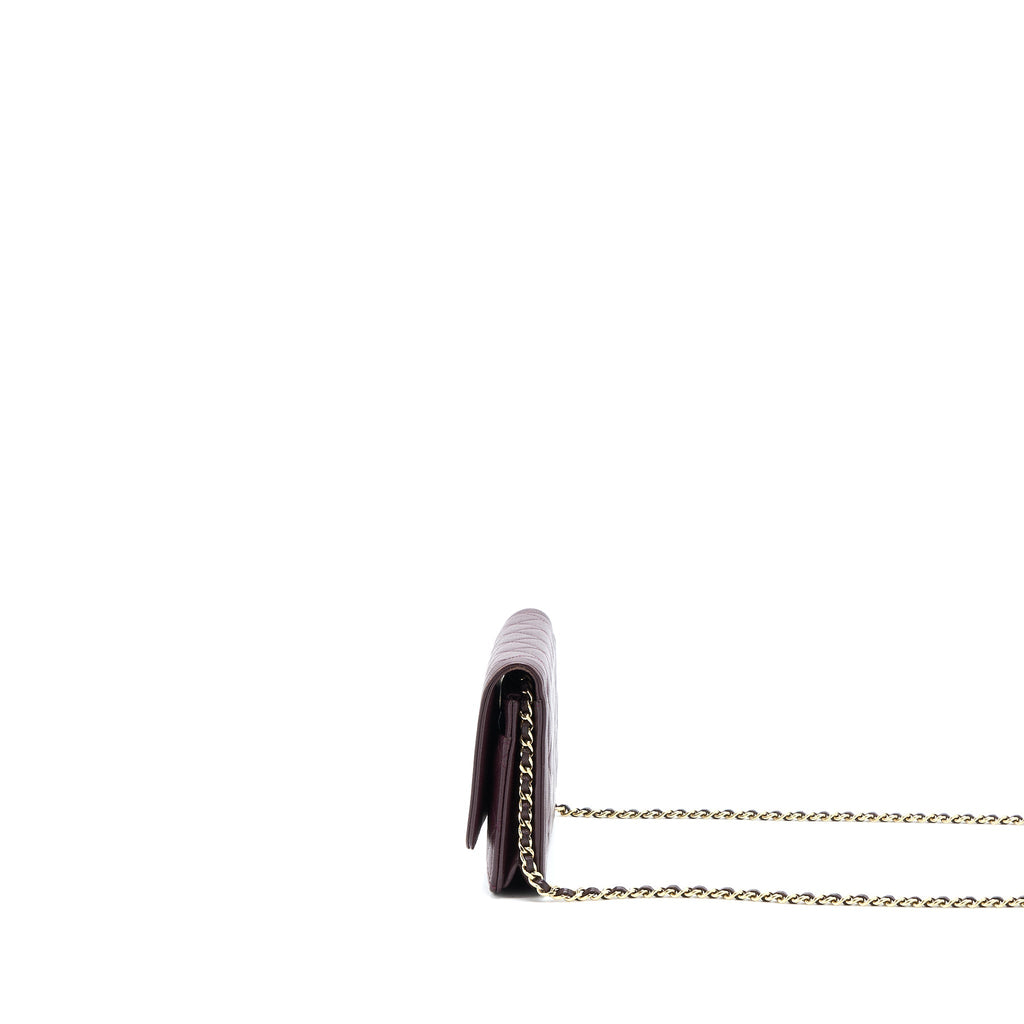 Chanel Boy Wallet on Chain Caviar Burgundy