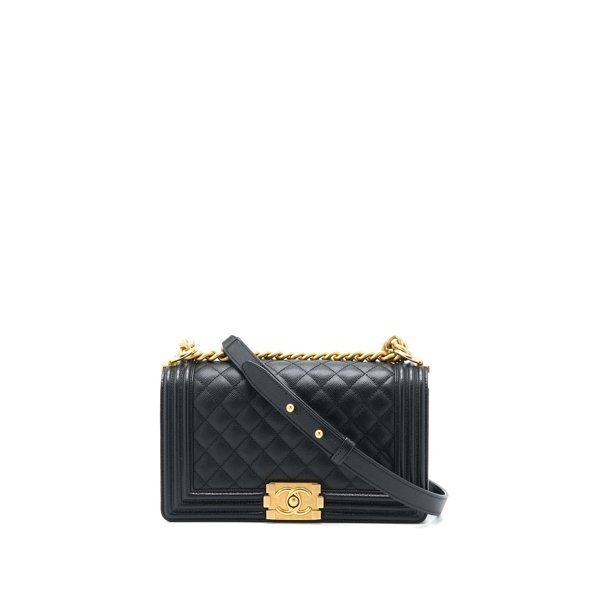 Chanel Medium Boy Bag Caviar Black Brushed