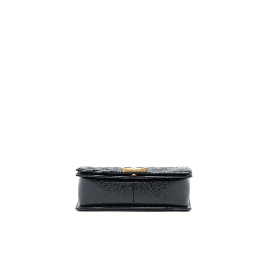 Chanel Medium Boy Bag Caviar Black Brushed