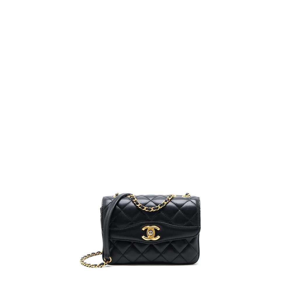 Chanel Seasonal Flap Bag Lambskin Black Brushed