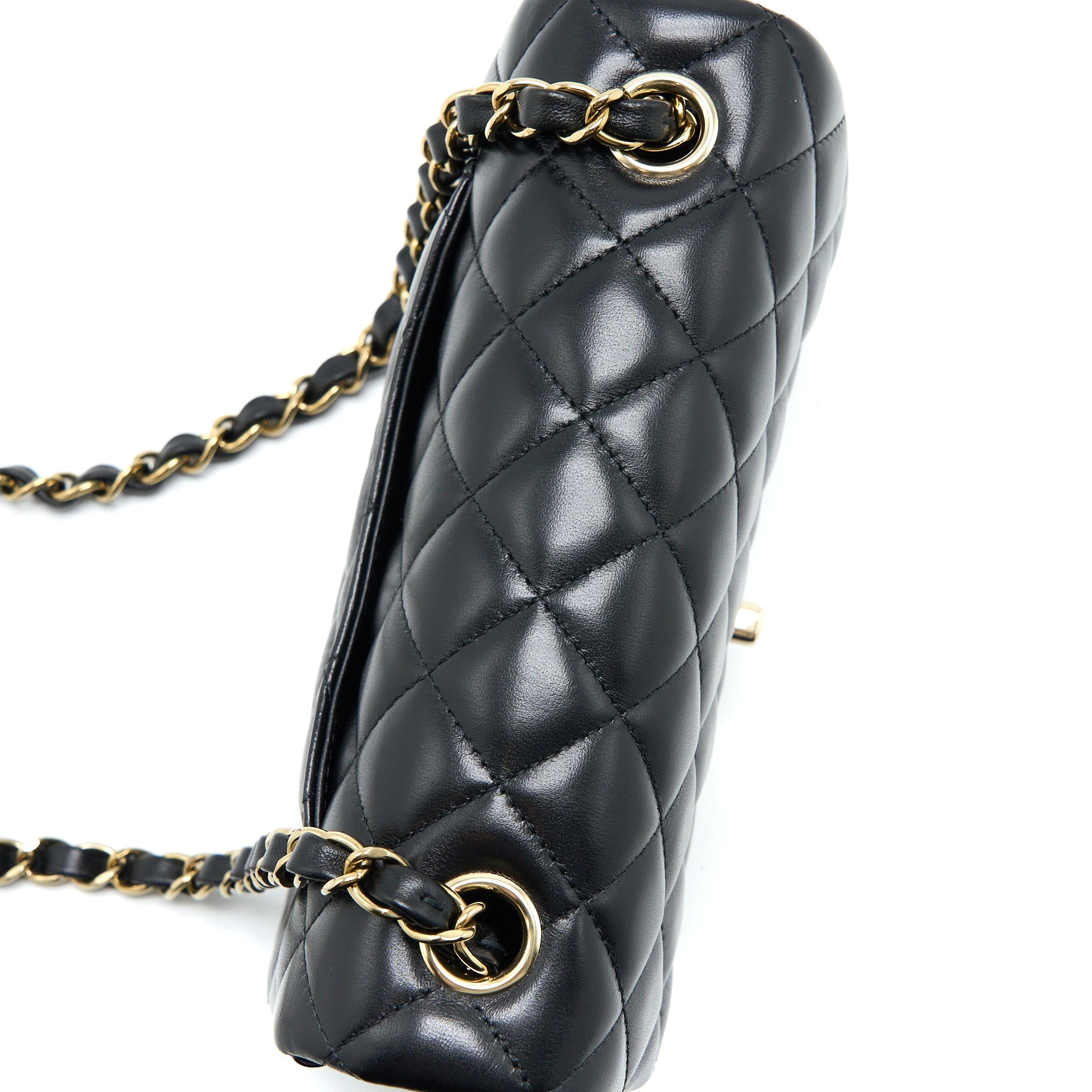 Chanel Classic Mini Rectangular Flap Bag Lambskin Black L (Microchip)