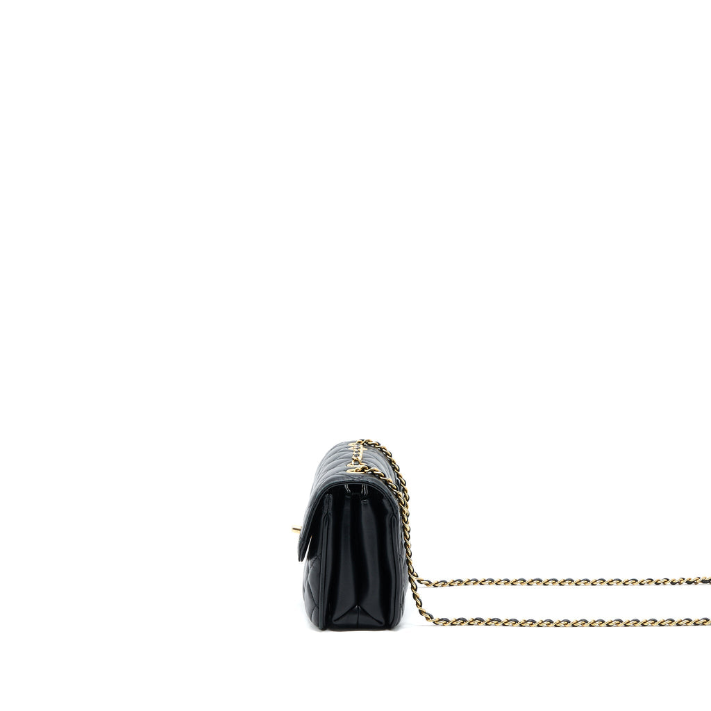 Chanel Seasonal Flap Bag Lambskin Black Brushed