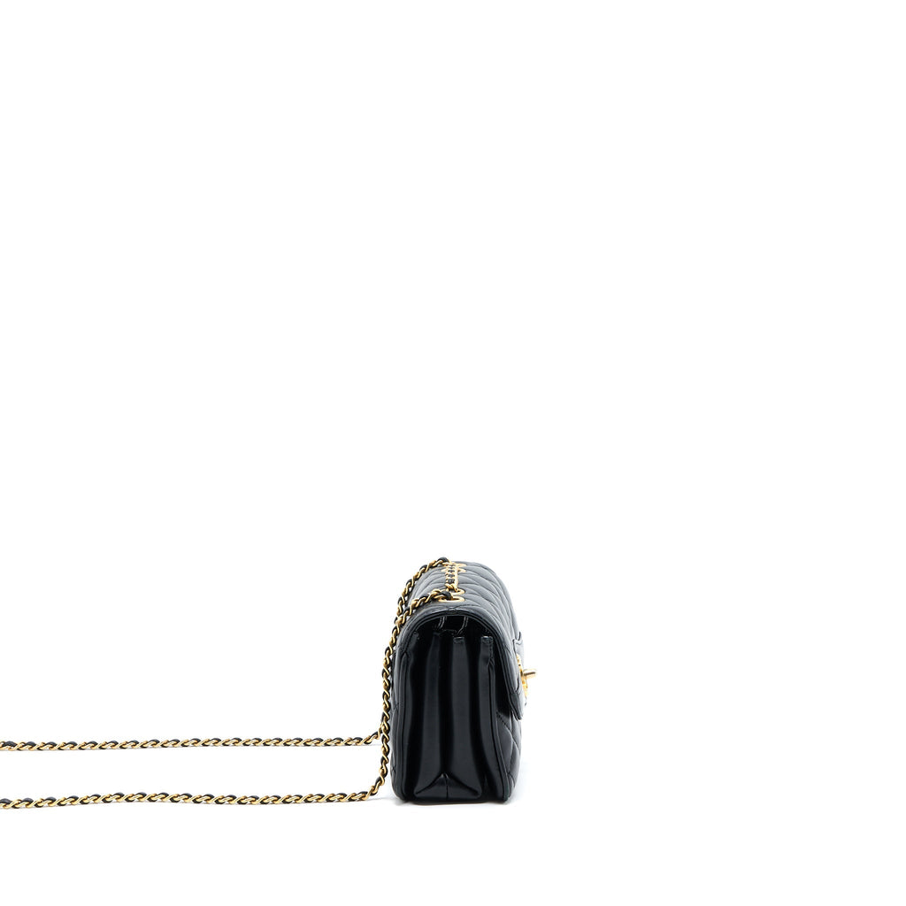 Chanel Seasonal Flap Bag Lambskin Black Brushed
