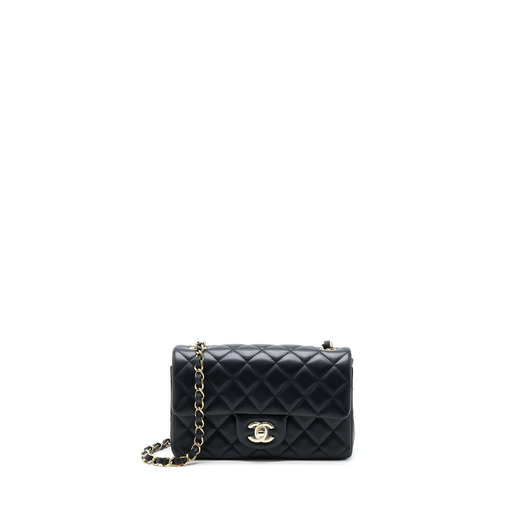 Chanel Classic Mini Rectangular Flap Bag Lambskin Black L (Microchip)