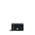 Chanel Classic Mini Rectangular Flap Bag Lambskin Black L (Microchip)