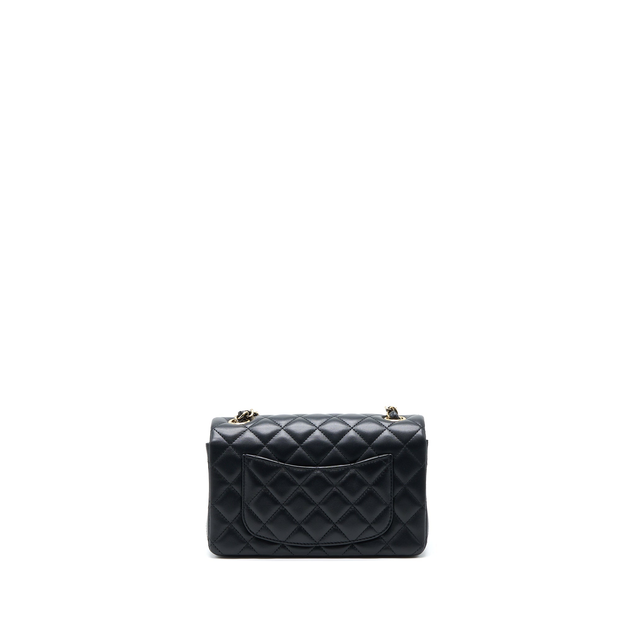Chanel Classic Mini Rectangular Flap Bag Lambskin Black L (Microchip)