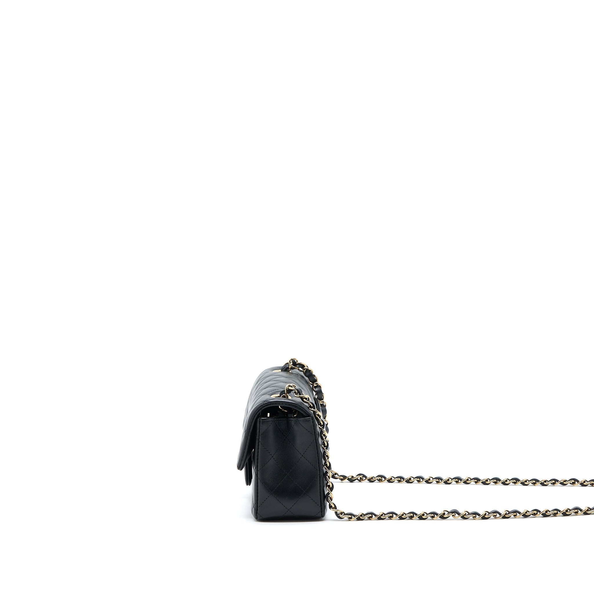 Chanel Classic Mini Rectangular Flap Bag Lambskin Black L (Microchip)