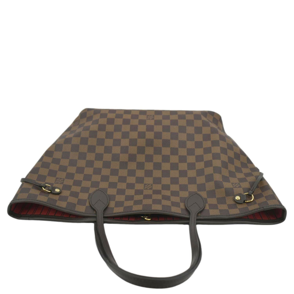 LOUIS VUITTON Neverfull MM Damier Ebene Tote Bag Brown