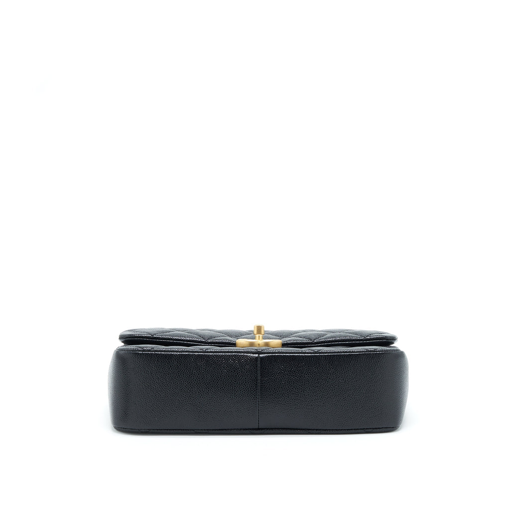 Chanel 22P Medium Melody Bag Grained Calfskin Black