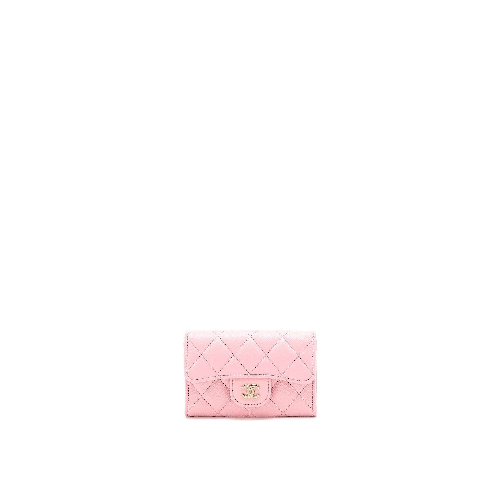 Chanel Classic Flap Card Holder Caviar Light Pink L