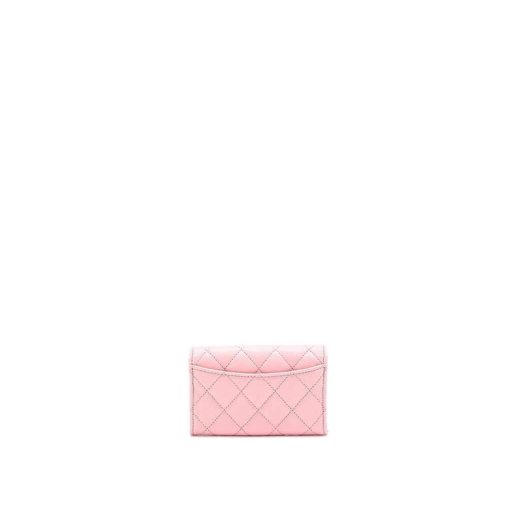 Chanel Classic Flap Card Holder Caviar Light Pink L