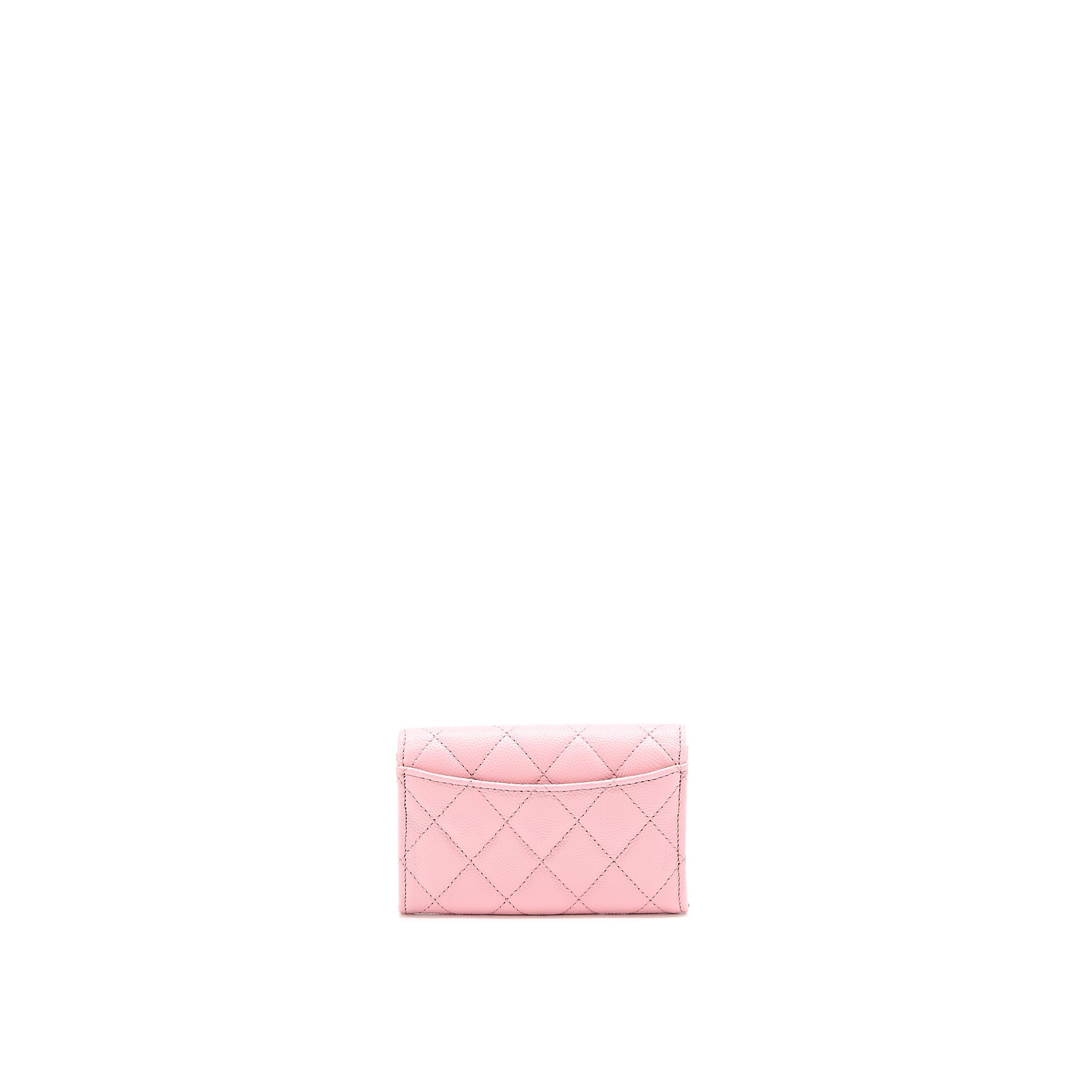Chanel Classic Flap Card Holder Caviar Light Pink L