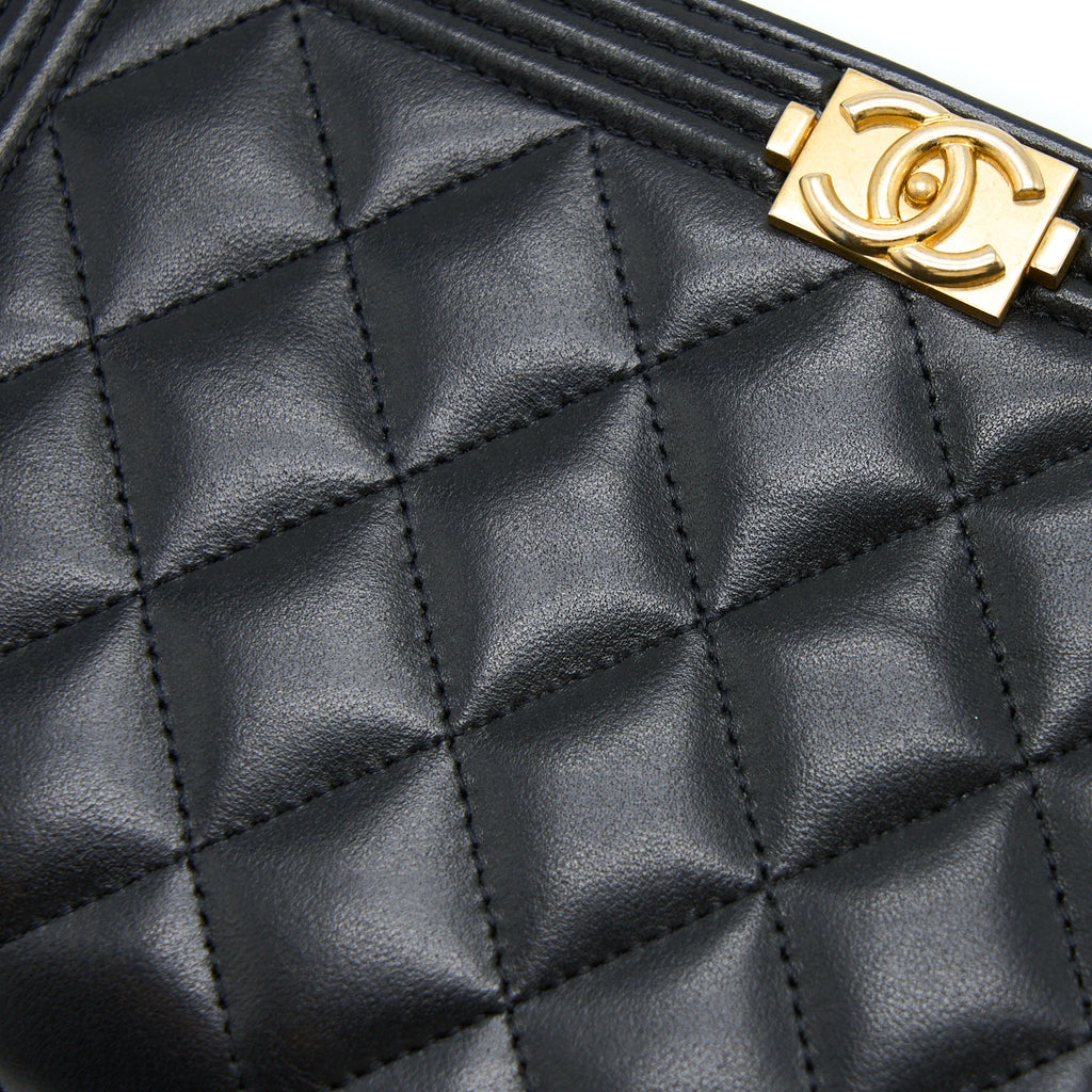 Chanel Boy Wallet on Chain Lambskin Black Brushed