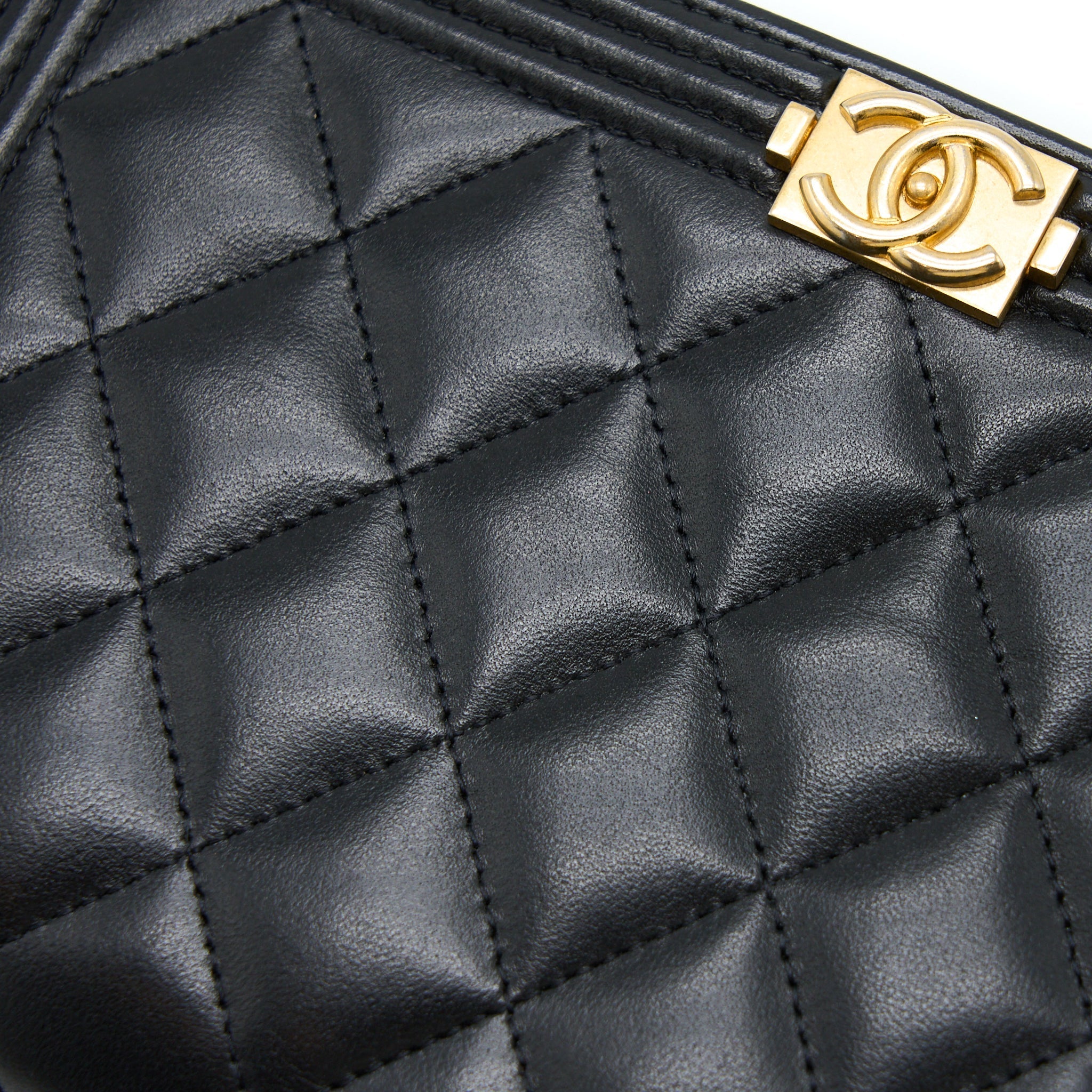Chanel Boy Wallet on Chain Lambskin Black Brushed