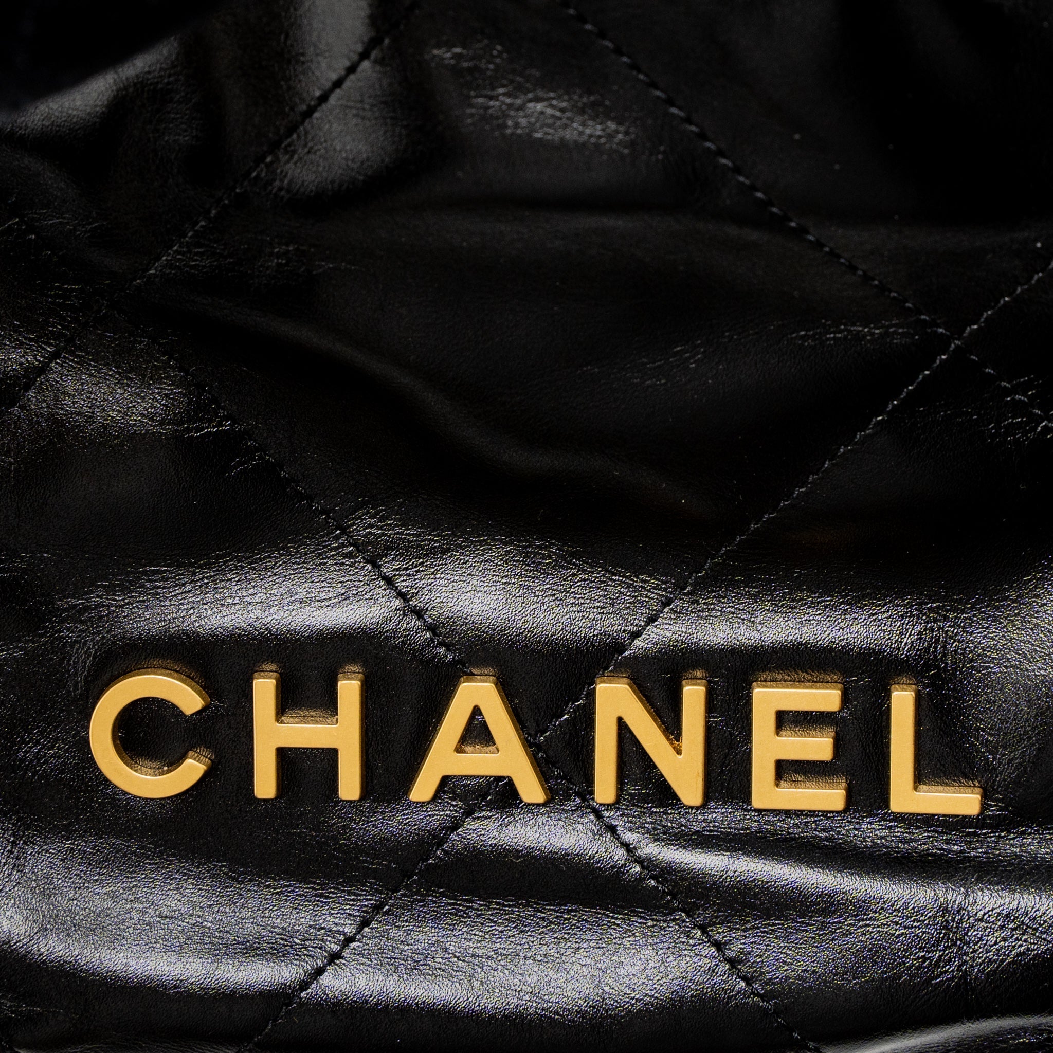 Chanel 23S Mini 22 Bag Shiny Calfskin Black Brushed  (Microchip)